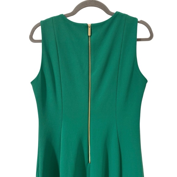 Calvin Klein Flounce Hem Midi Sheath Dress Green Size 10 - Picture 8 of 12